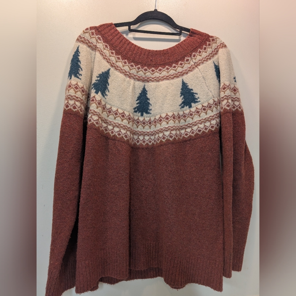 Maurices Brown and Cream Knit Sweater
